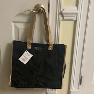 Jimmy Choo Black and Gold Women's Tote Bag